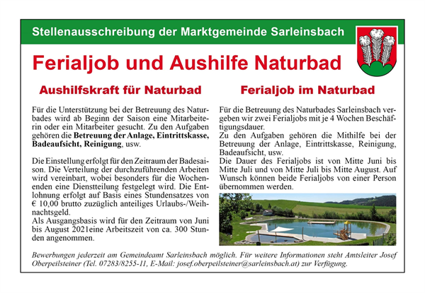 Aushilfe-Ferialjob-Naturbad-2021
